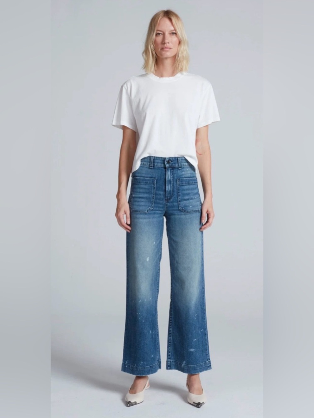 NWT ASKK NY Sailor Jeans Mulholland Wide Leg 28